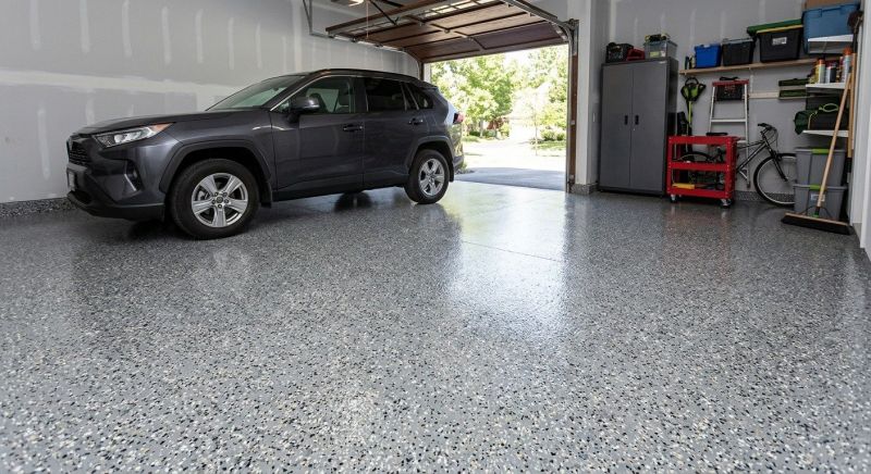 Speckled Garage Floor Painting in Fairfax, VA