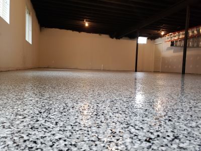 Speckled Garage Floor Painting in Greensboro, NC